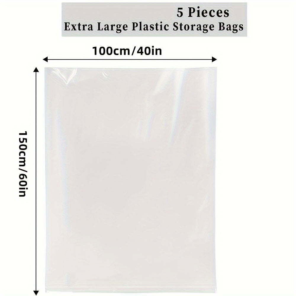 10 Large Transparent Storage Bags Waterproof Dustproof Moistureproof for Clothes Luggage Blankets