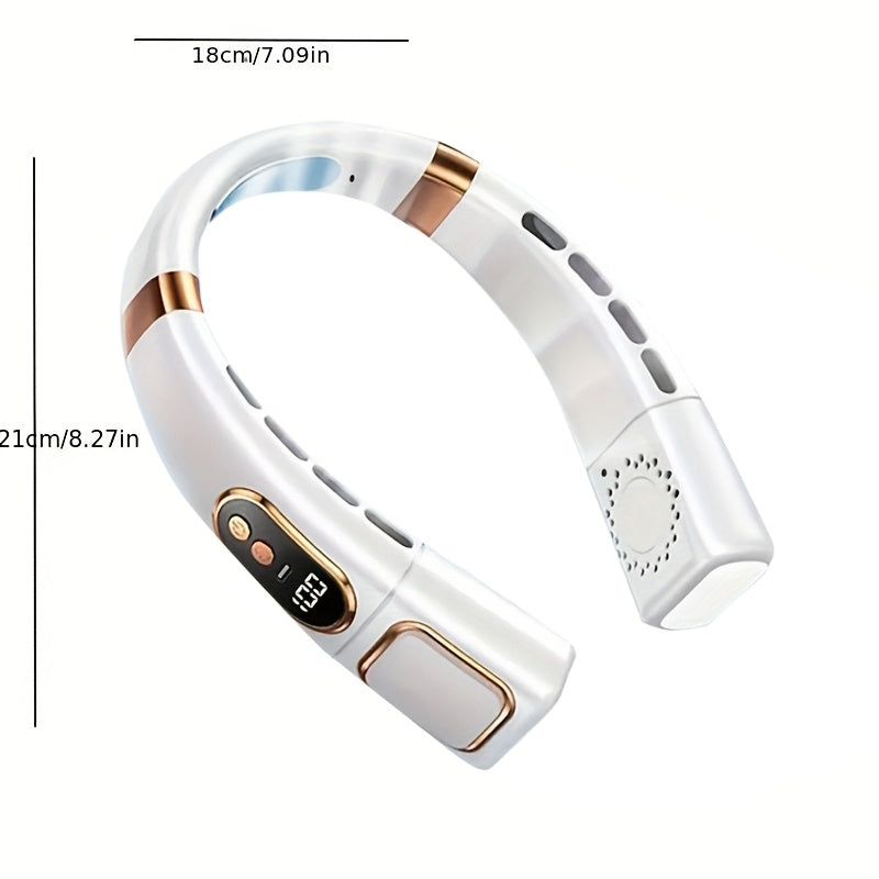 Wearable Personal Cooling Fan Portable Neck Fan 5-Speed USB Rechargeable