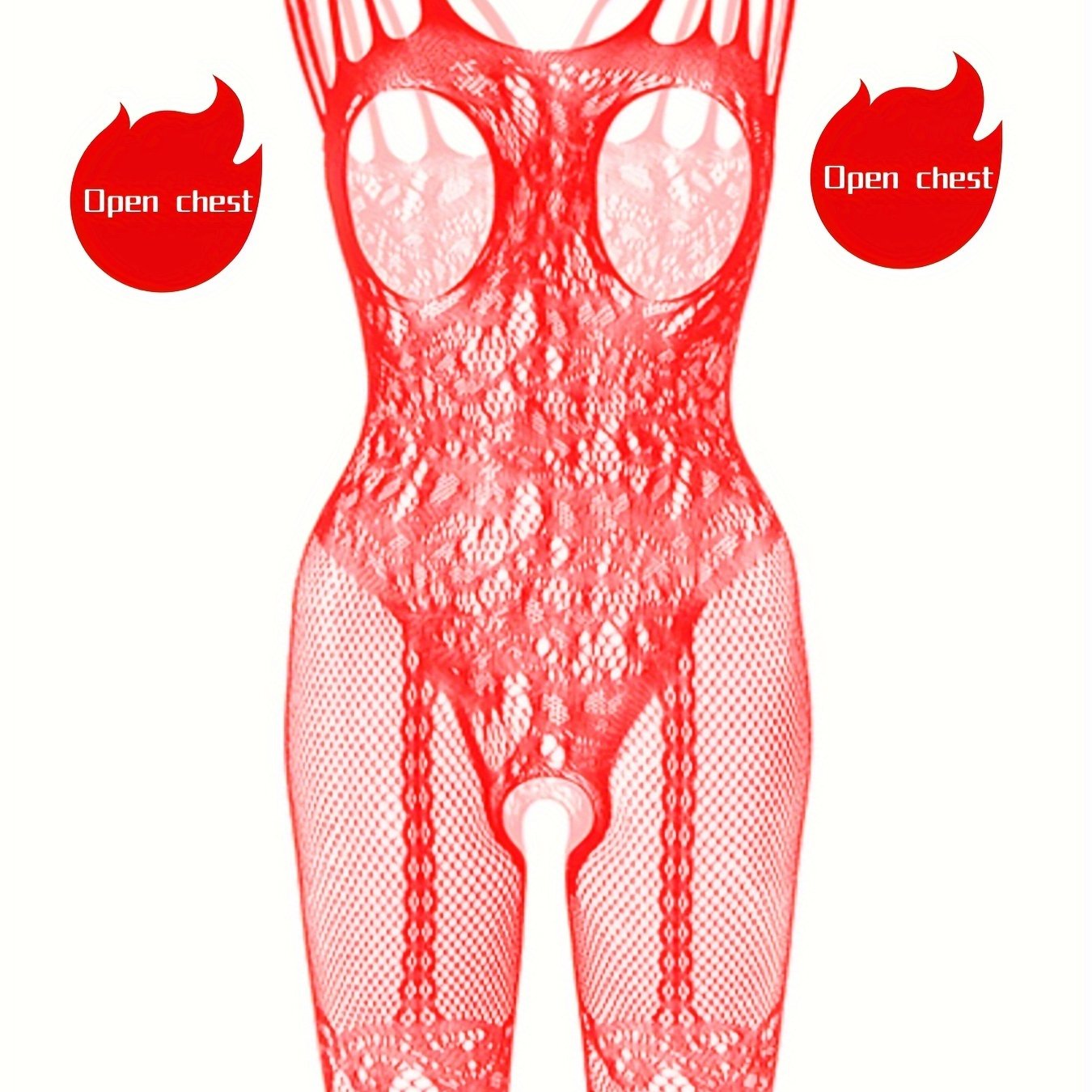Боди из прозрачной цветочной сетки большого размера с высокой эластичностью, открытая грудь, клубная одежда