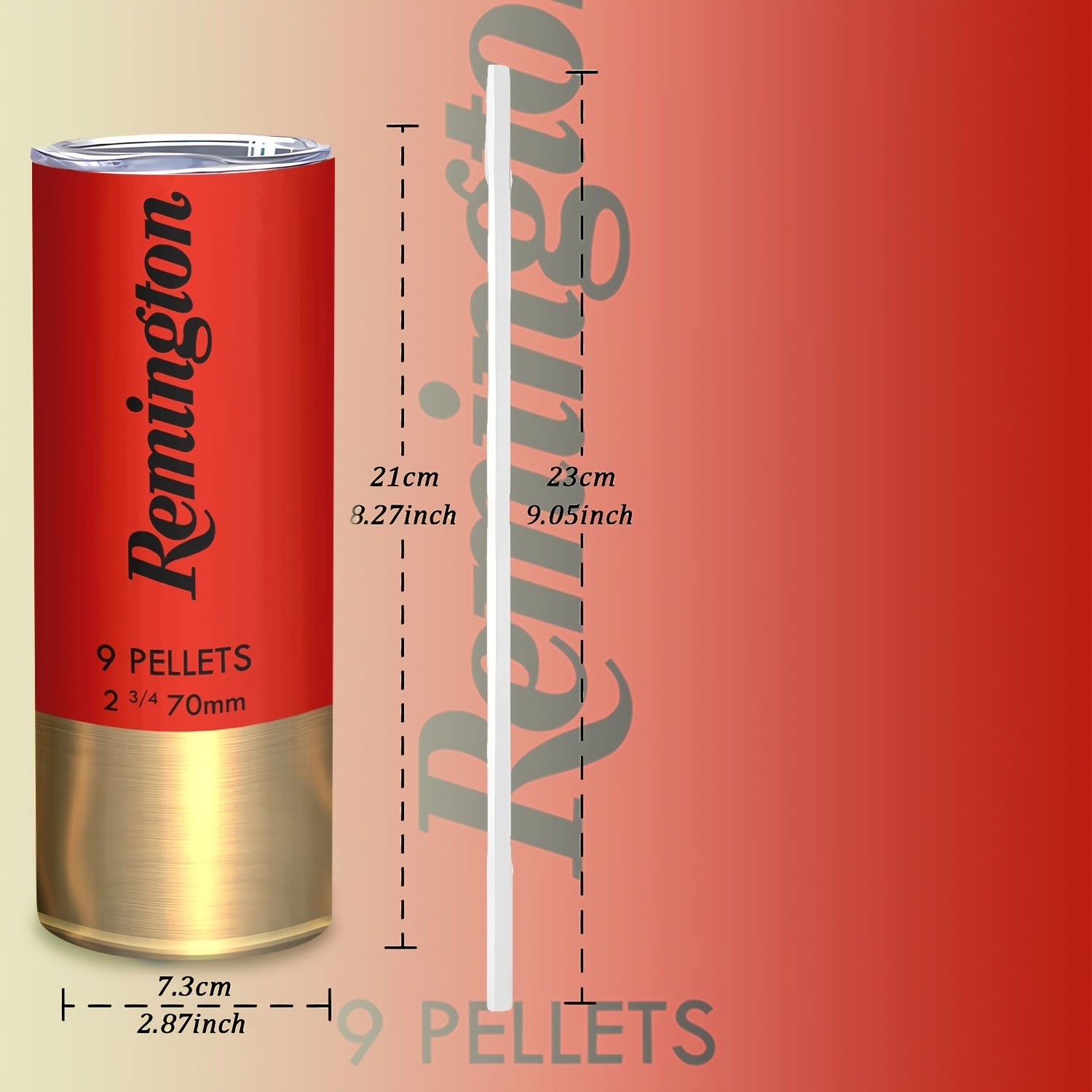 Remington Bullet zanglamas po'latdan yasalgan tumbler, ov qilish va ochiq havoda vaqt o'tkazishni yoqtiradiganlar uchun ideal sovg'a.