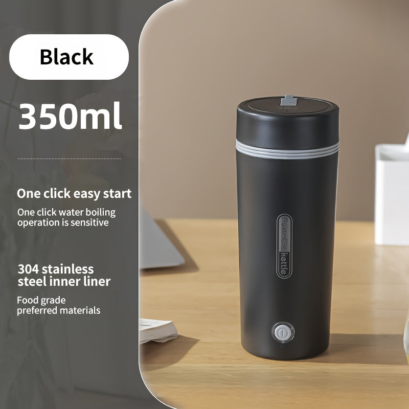 Stainless Steel 350ml Portable Electric Kettle White Leak-Proof Fast Heating Auto Shut-Off