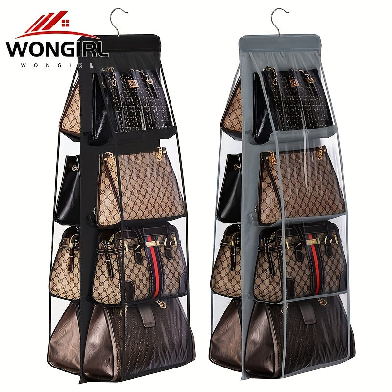 6/8-Pocket Hanging Handbag Organizer Oxford Cloth Space-Saving Foldable Closet Purse Holder