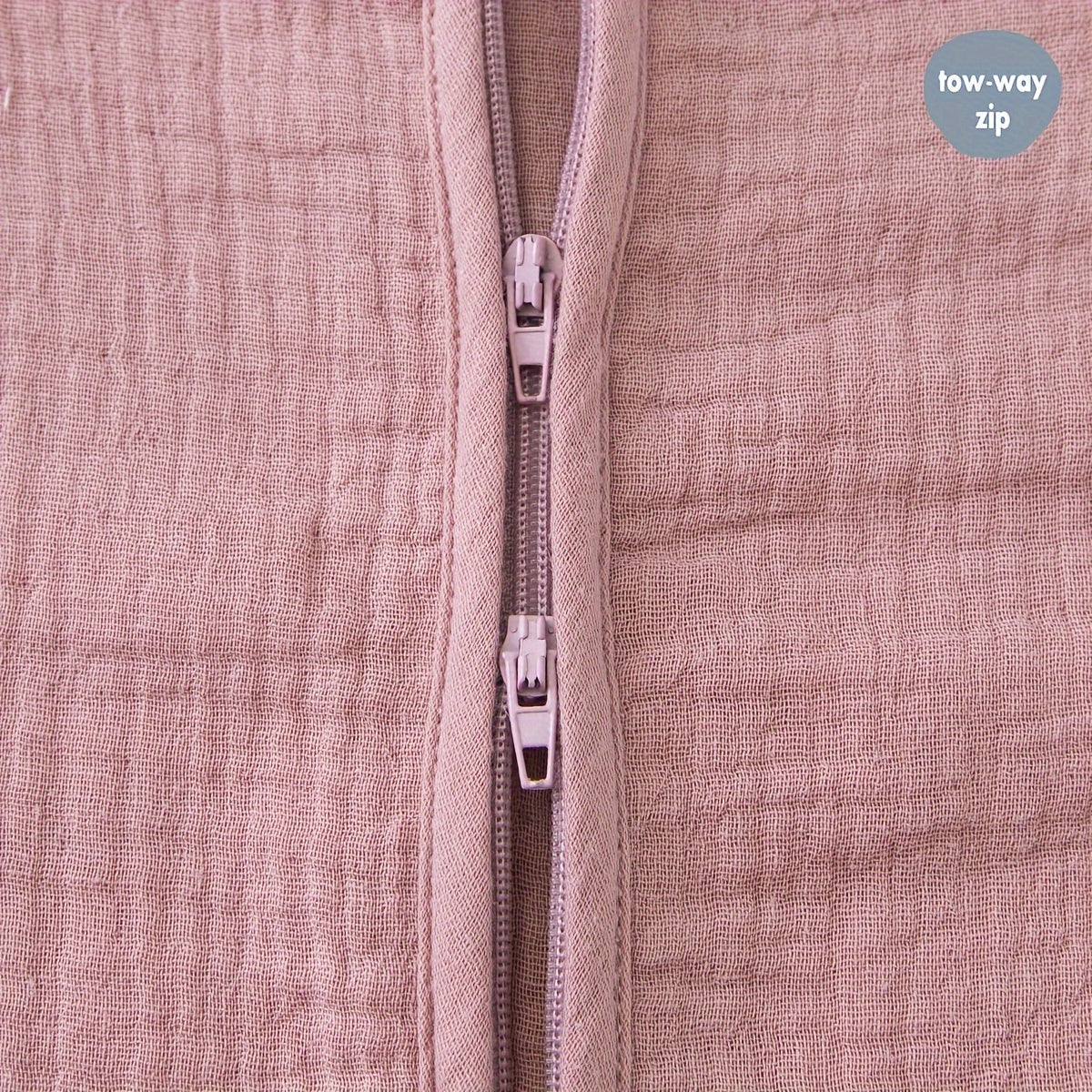 Kids Wearable Blanket with Double Zipper, Wrinkled Cotton, All Seasons