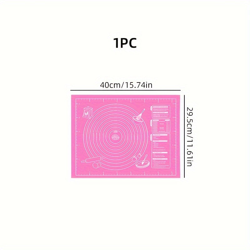 Non-Stick Baking Mat with Measurements Reusable Dough Rolling Pad for Cookies Pastry