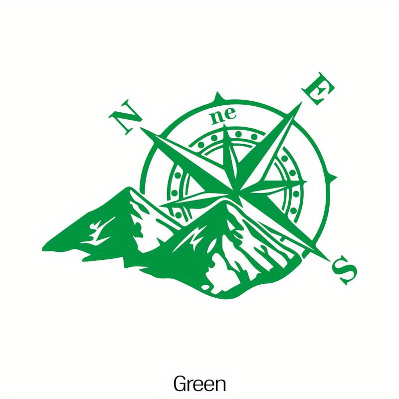 Calcomanías para vehículos de aventura, brújula reflectante, pegatinas de montaña, vinilo