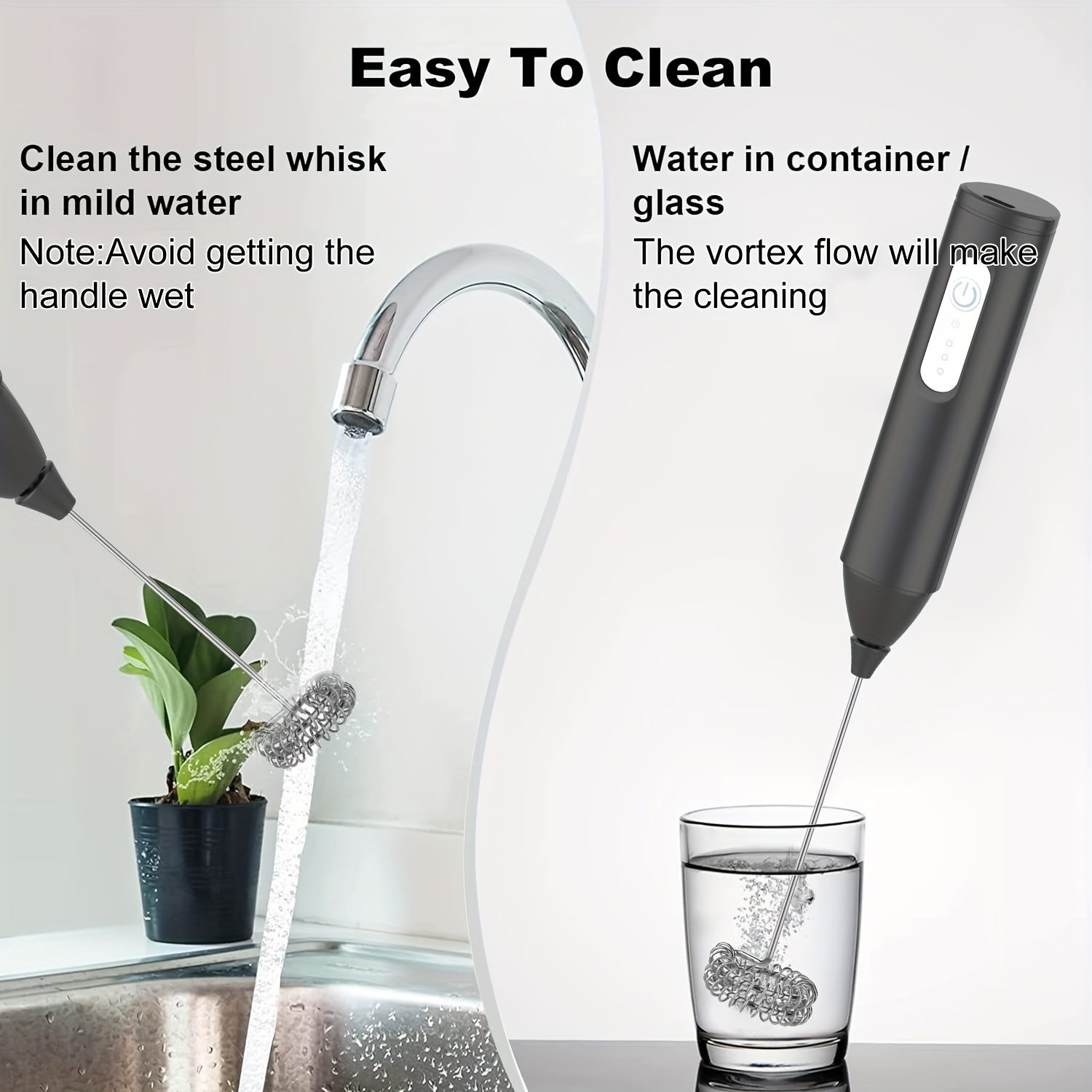 Rechargeable Handheld Milk Frother Electric Foam Maker for Coffee and Latte