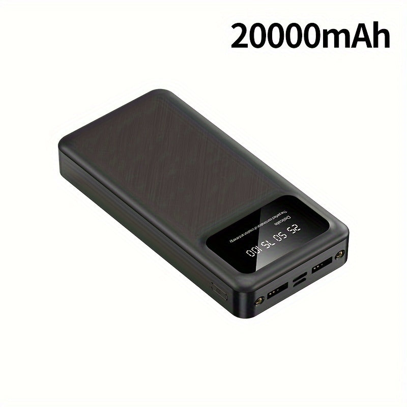 20000mAh portativ quvvat banki, ikki LED chiroq va katta ekran bilan