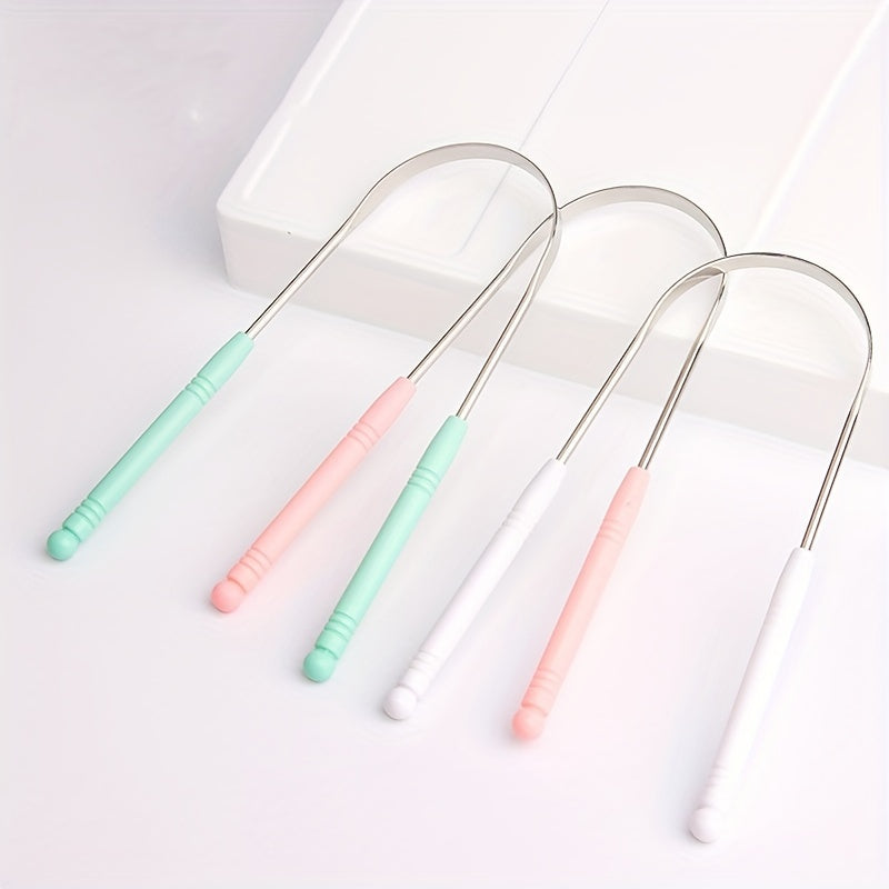 Kattalar uchun zanglamas po'latdan yasalgan tilni tozalash uchun qirqish qismi qizil, bardoshli og'iz parvarishi asbobi