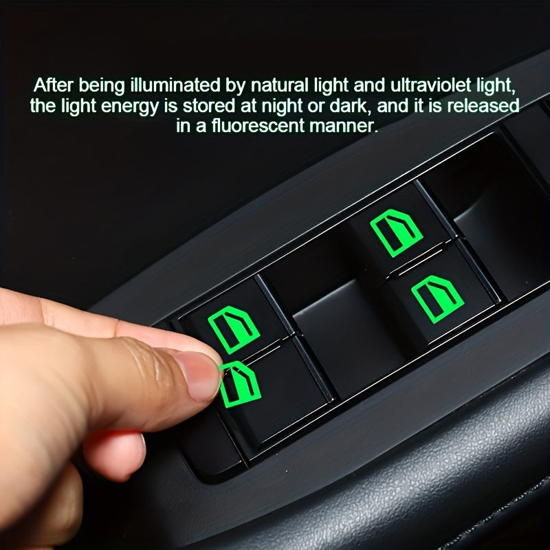 Car Interior Decor Decals Fluorescent Green Blue Orange Black Glow-in-Dark