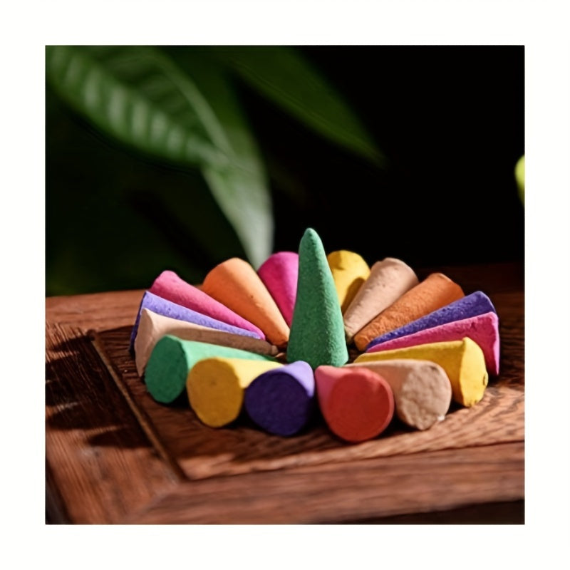 60pcs Aromatherapy Incense Cones Sandalwood Rose Lemon for Meditation Home Gift