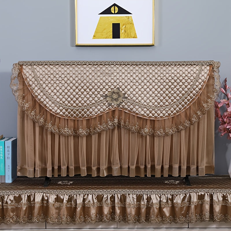 50 Inch Polyester LCD TV Dust Cover Wall-Mounted Lace Design Curved Protector