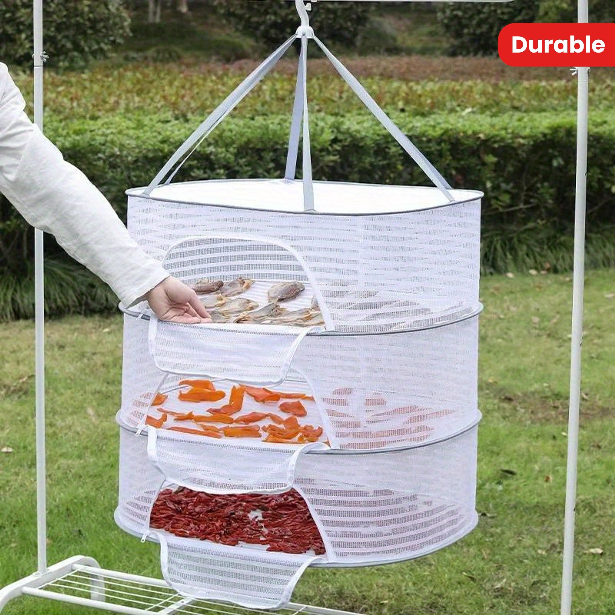 Multi-Layer Mesh Drying Rack with Anti-Mosquito Protection for Kitchen and Outdoors