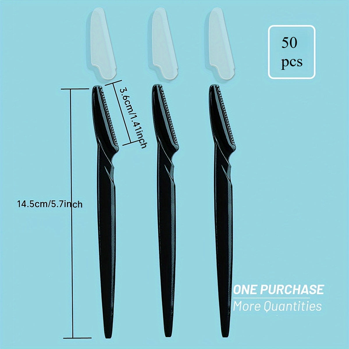 Women's Male Hypoallergenic Stainless Steel Facial Razors Black 50pcs