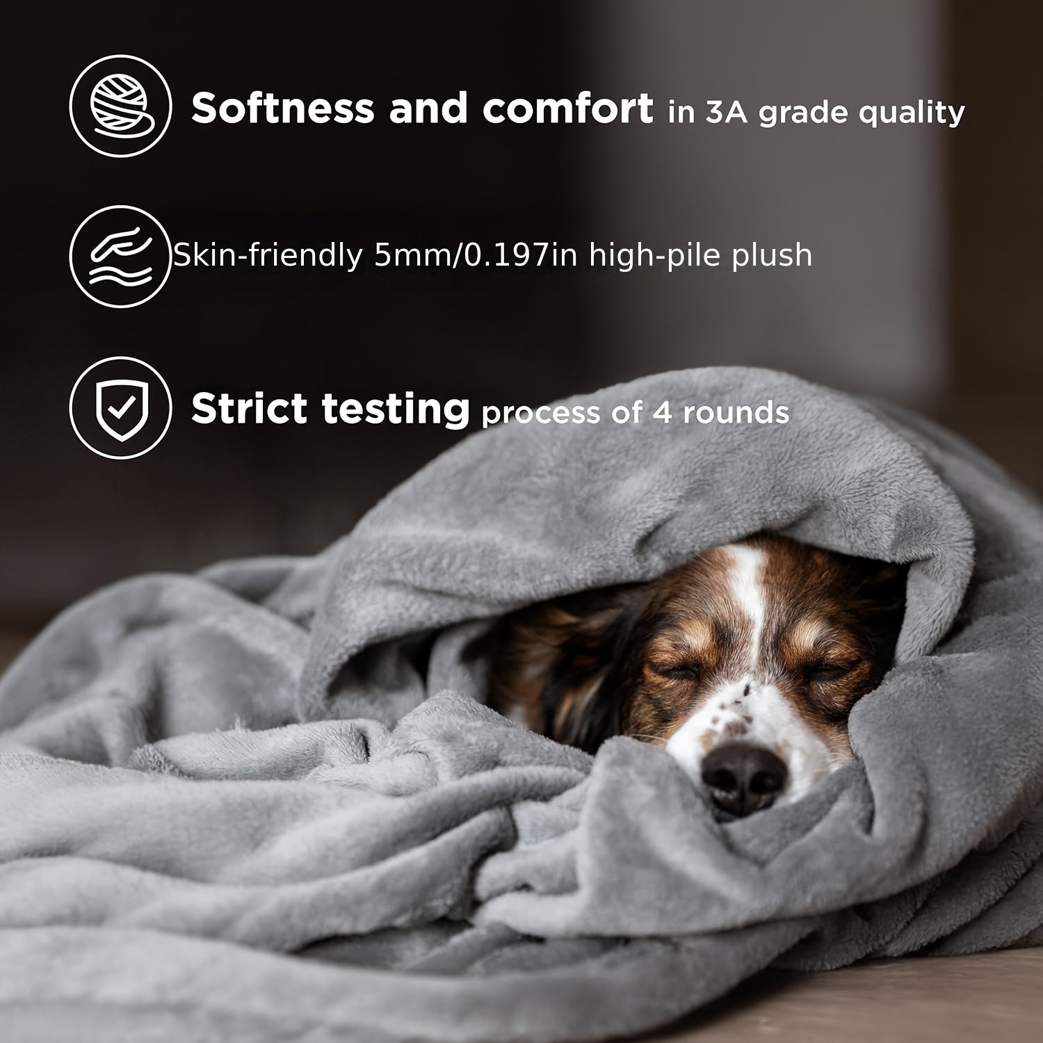 Grey Flannel Blanket Microfiber Cozy All-Season Bedding for Halloween and Christmas