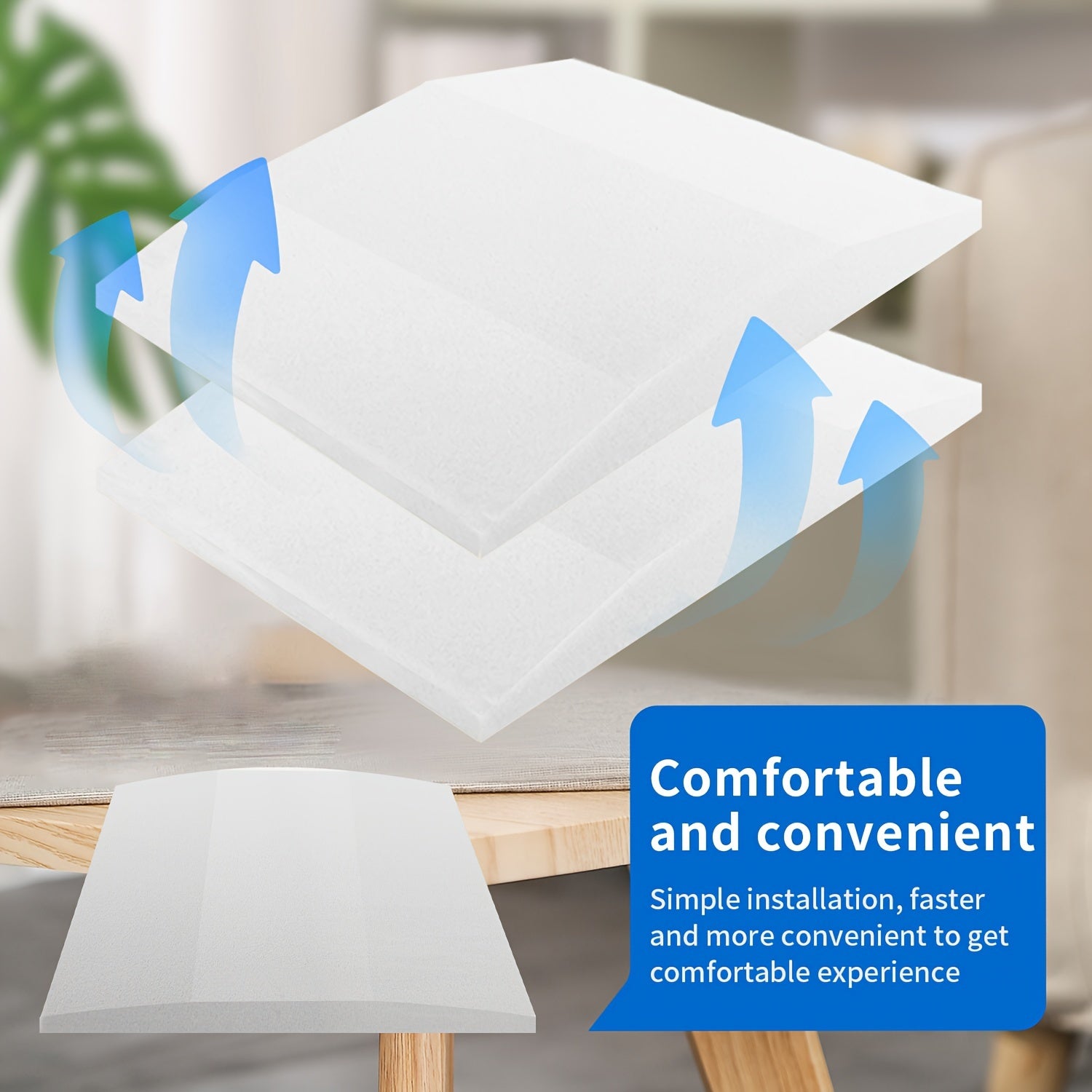 Cojín de soporte para sofá blanco 50,8cm x 50,8cm de espuma de alta densidad para sofás hundidos