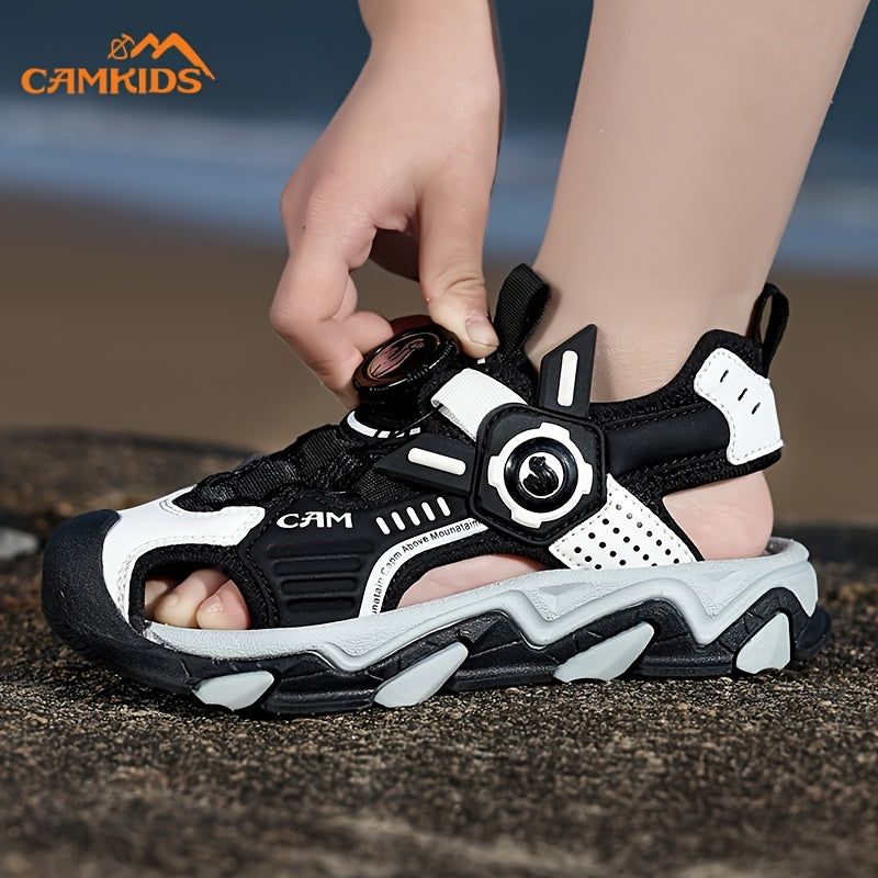 Детские вращающиеся ремешковые сандалии для мальчиков и девочек, легкие, противоскользящие, дышащие, повседневные пляжные и туристические туфли