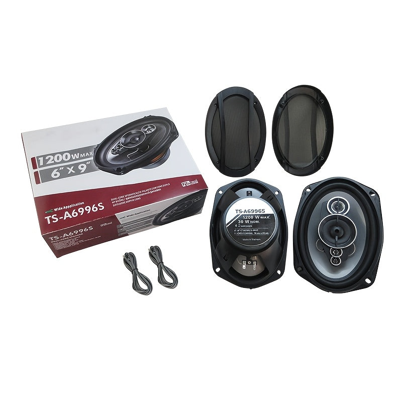 Altavoces coaxiales de alta fidelidad de 5 vías para coche 15,24x22,86cm 1200W sonido de rango completo