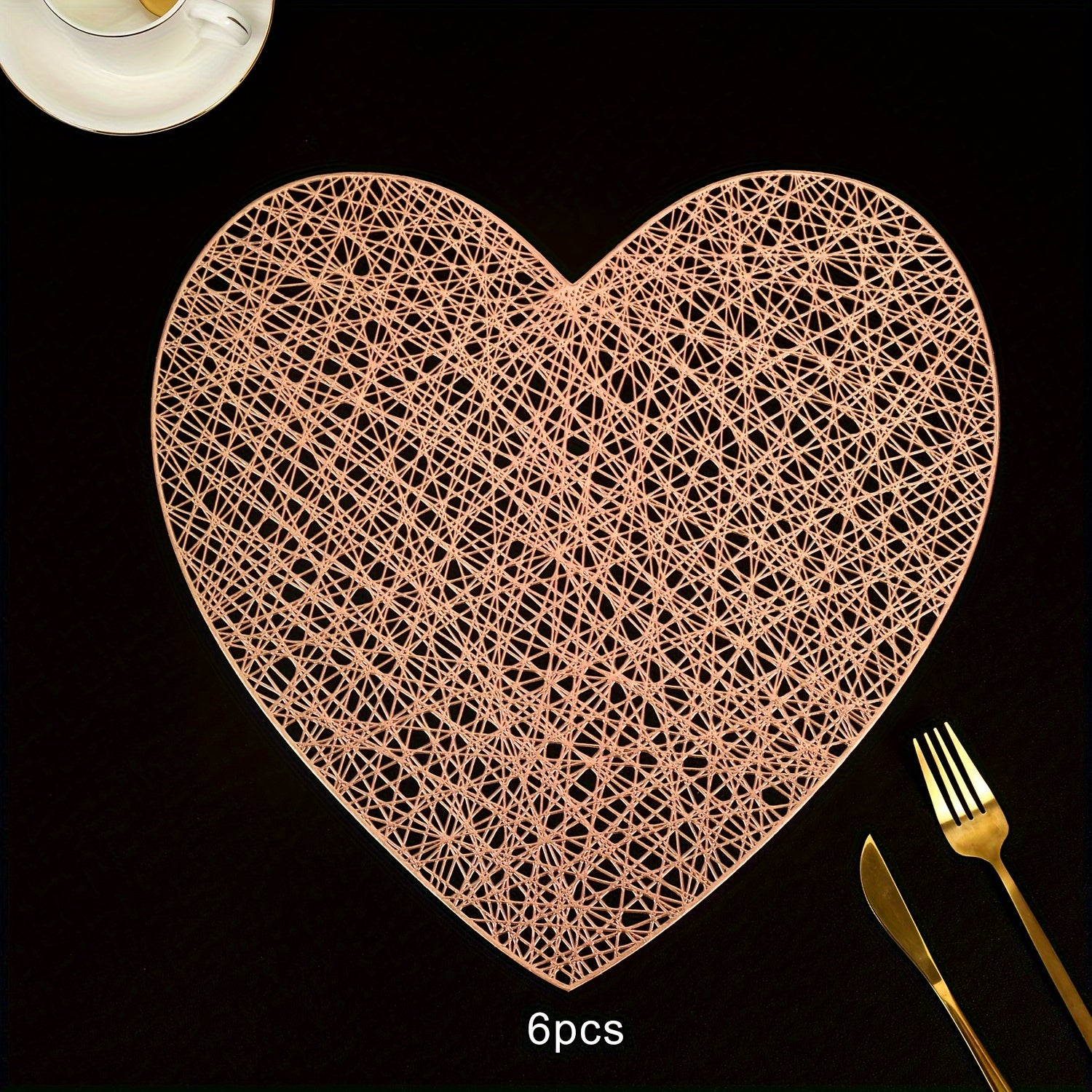 Valentine's Day Tableware Placemats for Restaurant and Hotel Dining Sets of 2 4 6 8 Heat Insulation Anti-Slip