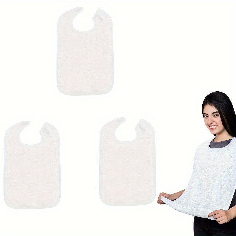 Adult Washable Reusable Bibs with Crumb Catcher for Elderly and Disabled
