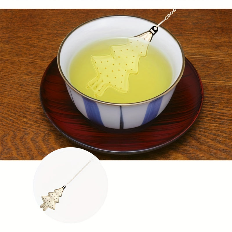 Christmas Tree Stainless Steel Tea Infuser Loose Leaf Tea Strainer with Chain