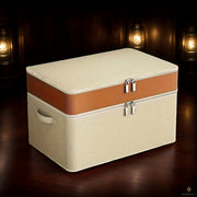 Large Capacity Rectangular Clothes Organizer Beige Non Woven Fabric Stackable Storage Bin