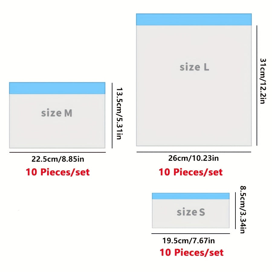 Refrigerator Storage Bags with Sliding Lock Durable Washable Family Camping Essentials