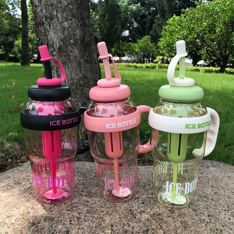 Large 44oz BPA-Free Plastic Water Bottle with Handle Leakproof Straw for Gym Outdoor and Back-to-School