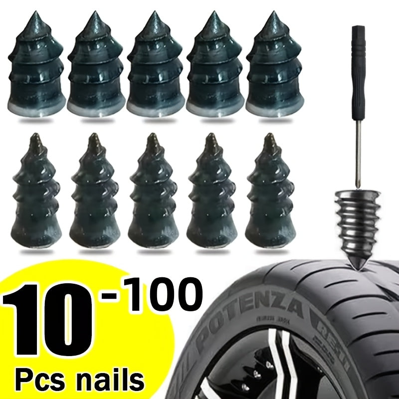 10/30 Pcs Synthetic Rubber Tire Repair Nails Universal Puncture Fixing Tools