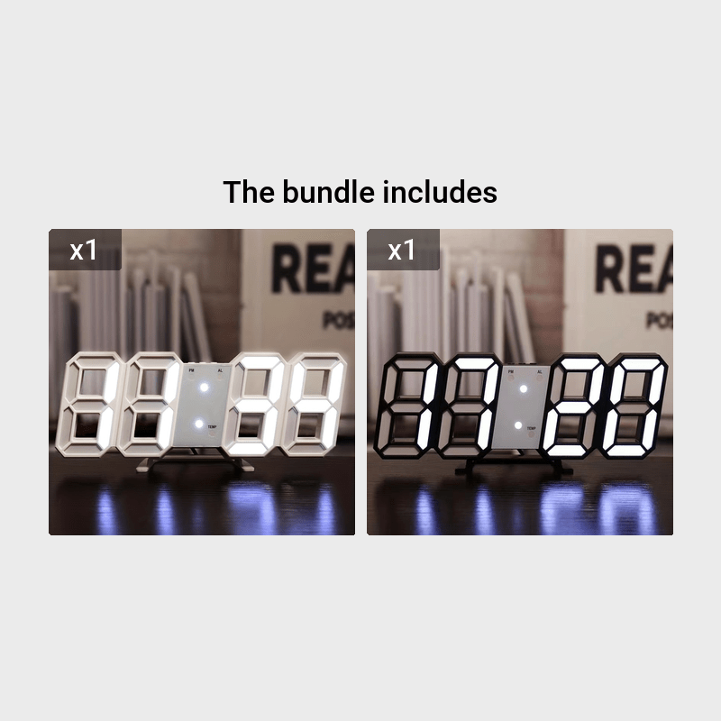 Digital Clock 3D LED Desk Clock for Bedroom Home Decor