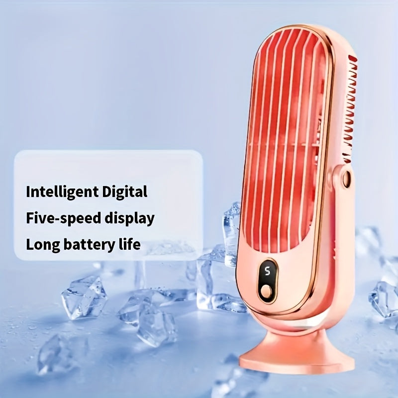 Dual-Motor Desk Fan Portable USB Rechargeable Oscillating 5-Speed for Home Office Outdoor