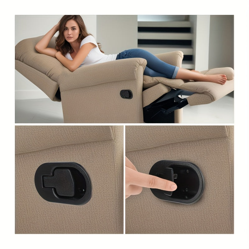 Mango universal de metal negro para reclinador con barra de liberación de plástico duradera