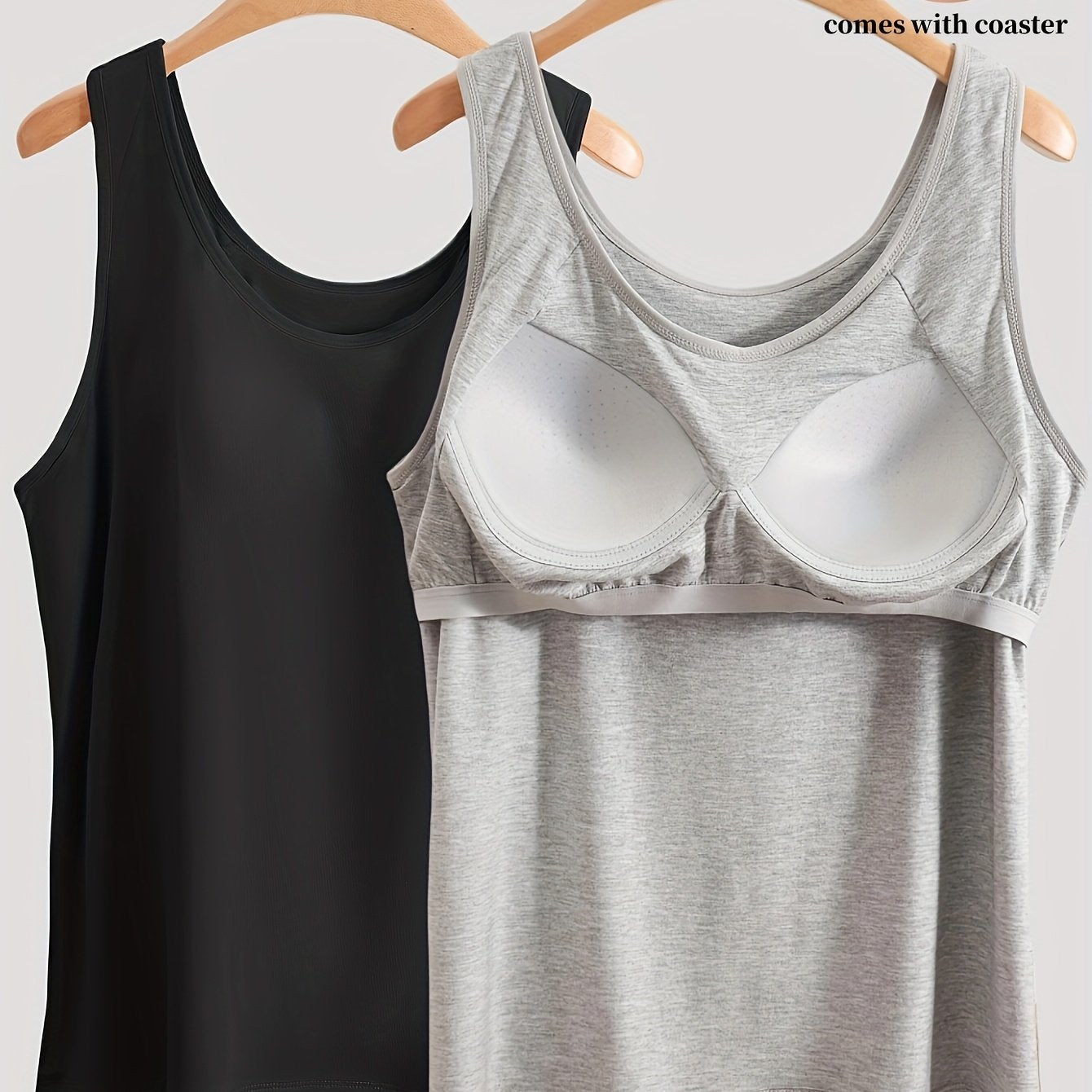 Plus Size Women's Sleeveless Sports Tank Top Sets with Built-in Bra Pads