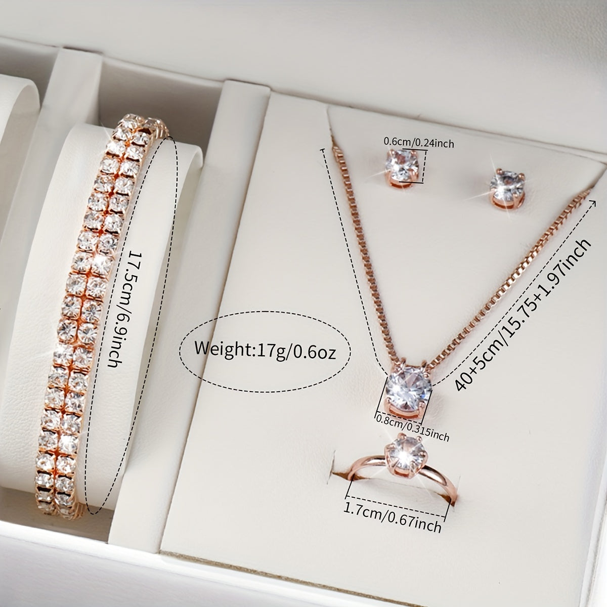 Women's Quartz Watch with Matte Dial and Faux Leather Band with Jewelry Set