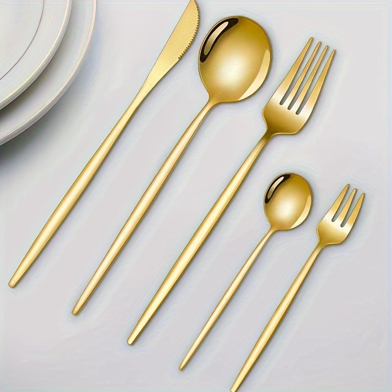 30 Pieces Stainless Steel Cutlery Set for Steaks Western Food Desserts