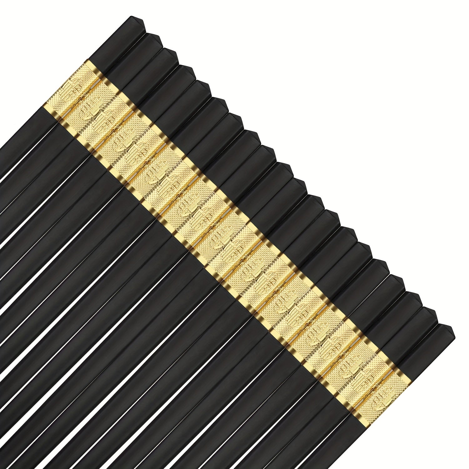 10 pares de palillos de fibra de vidrio negros reutilizables antideslizantes aptos para lavavajillas para uso en hogar y restaurante