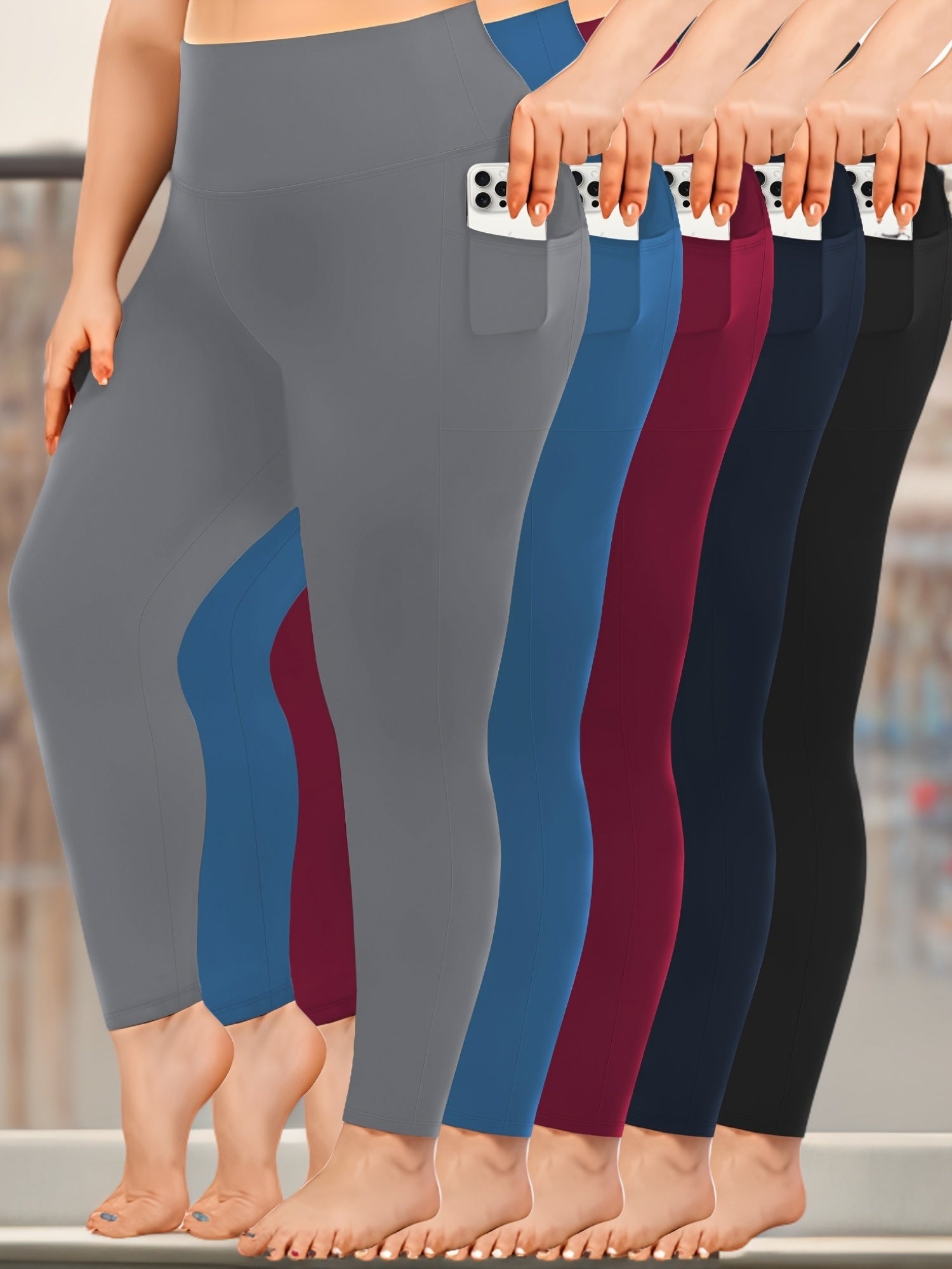 Ayollar uchun yoga legginslari, cho‘ziluvchan, qulay, turli ranglarda, cho‘ntaklar bilan