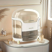 Portable Polished Plastic Cosmetic Storage Box for Women Jewelry and Skincare Organizer