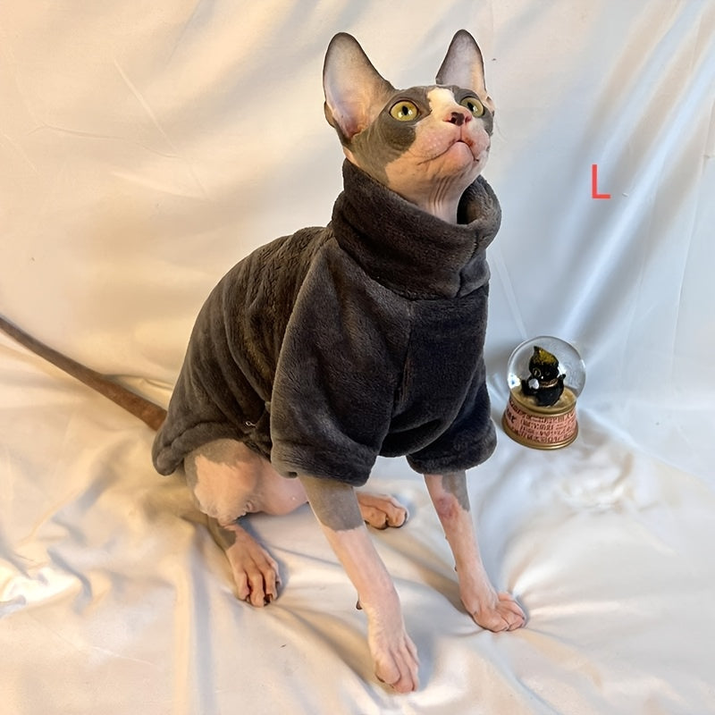 Soft Warm Sphynx Cat Turtleneck Pullover for Small and Extra Small Breeds