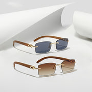 Gafas de sol rectangulares sin montura para hombre 2023, estilo retro, marco pequeño, gafas sin montura