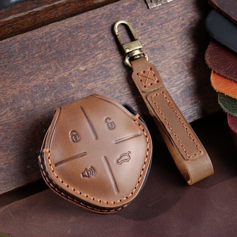 Custom Leather Key Fob Cover for Car Remote Protection Easy Install