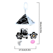 Baby Toy Car Hanging from Stroller with Black and White Animal Wind Chimes and Umbrella Bed Bell