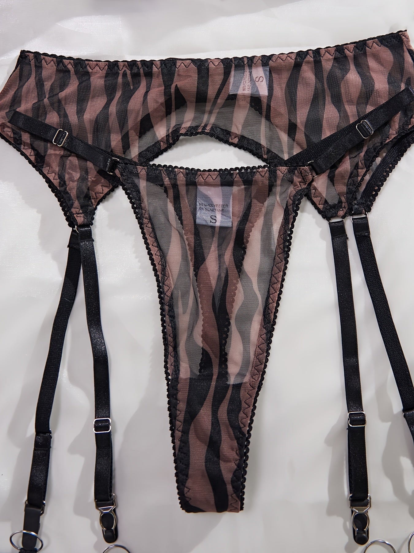 Women's Zebra Stripe Lingerie Set Sexy Cross-Border 2024 European American