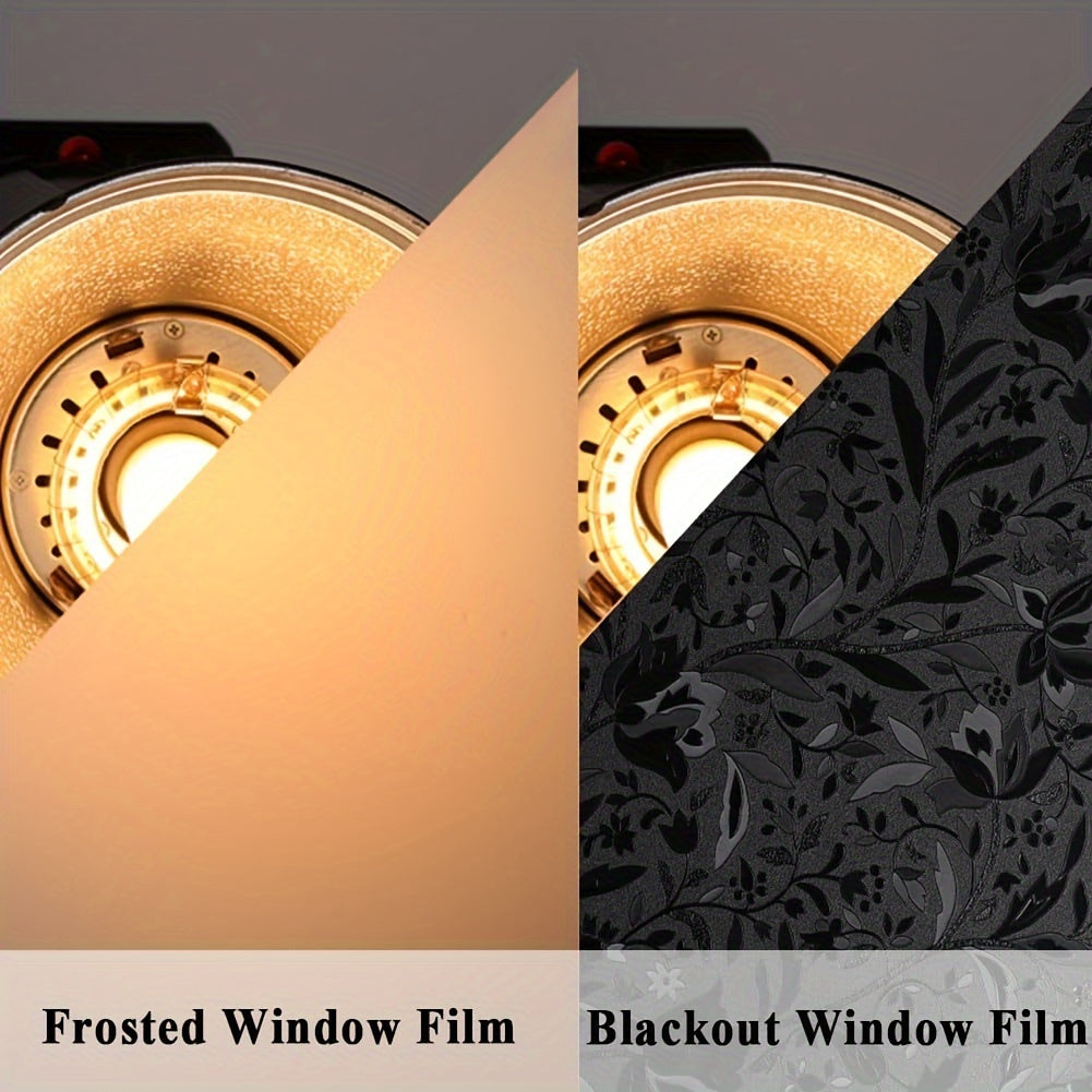 Blackout Window Film Black Self-Adhesive UV Heat Control for Home Office Bedroom