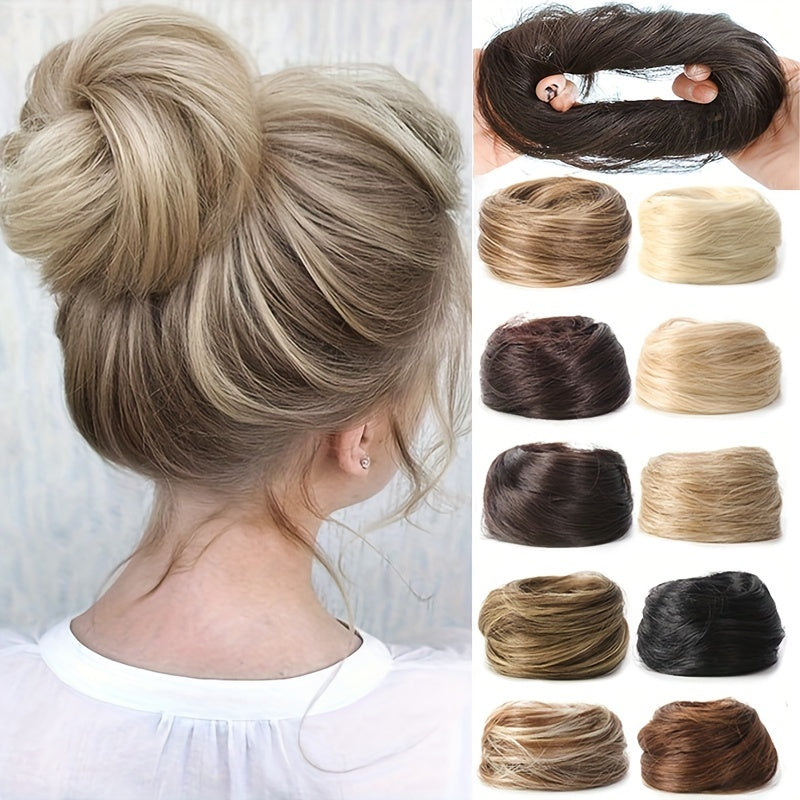 Women's Synthetic Straight Hair Bun Hairpiece Natural Look All Ages