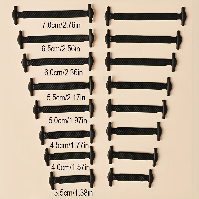 16 Pcs Elastic No-Tie Shoelaces for Sports and Casual Wear Durable & Comfortable
