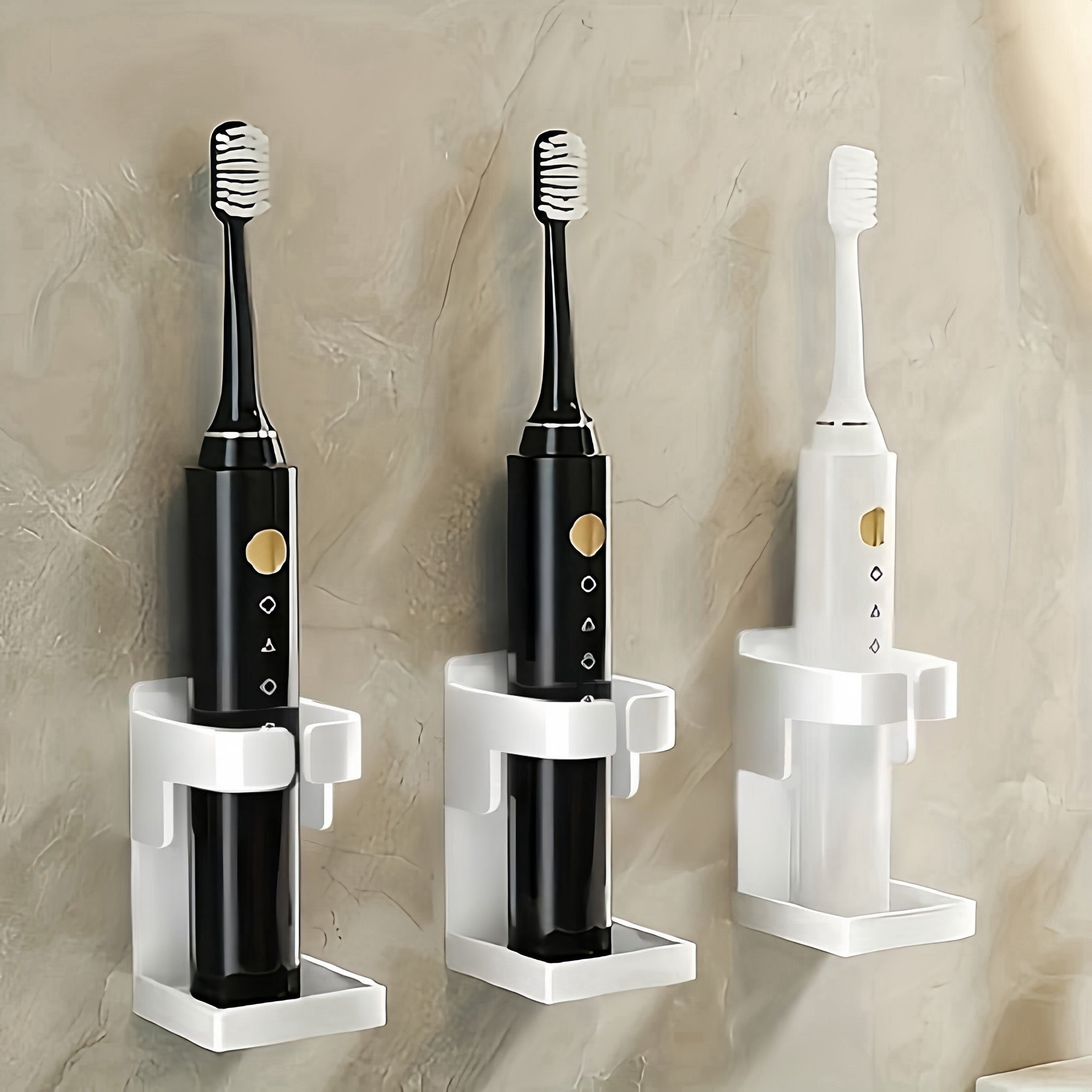 Toilet Storage Shelf with Traceless Toothbrush Holder for Electric Toothbrushes