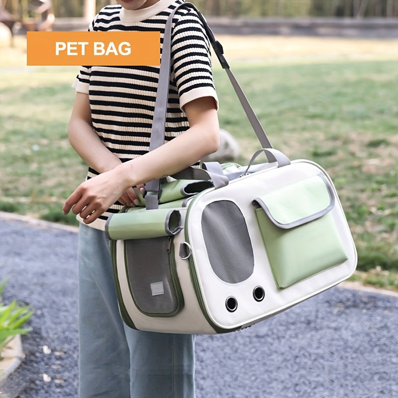 Lightweight Breathable Durable Foldable Cat Carrier with Zipper Closure