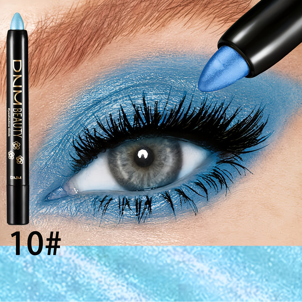 Women 15-Color Eyeshadow Stick Set Waterproof Glitter Shimmer Dual-Ended