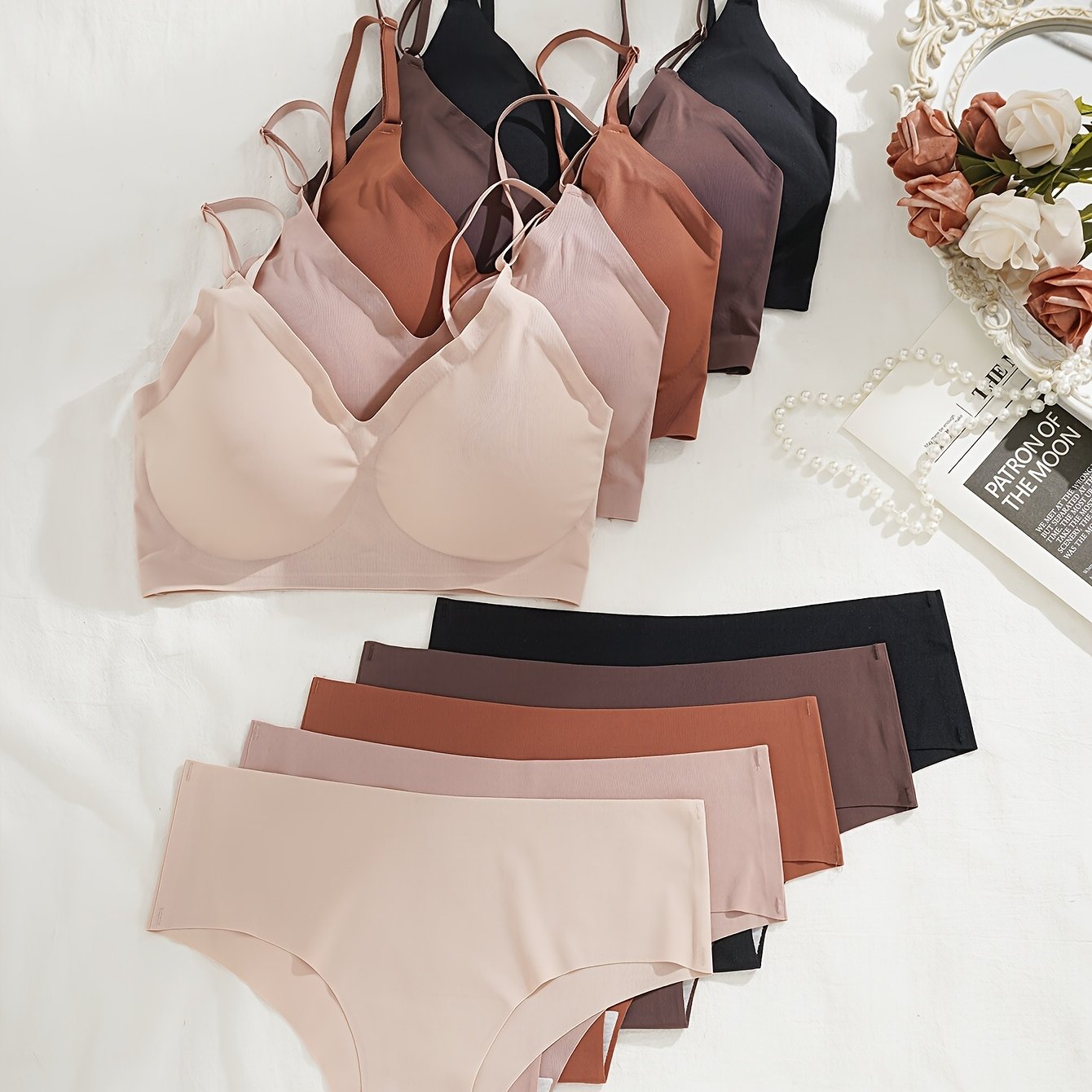 Seamless Cotton Lingerie Set for Women with 5-Color Options