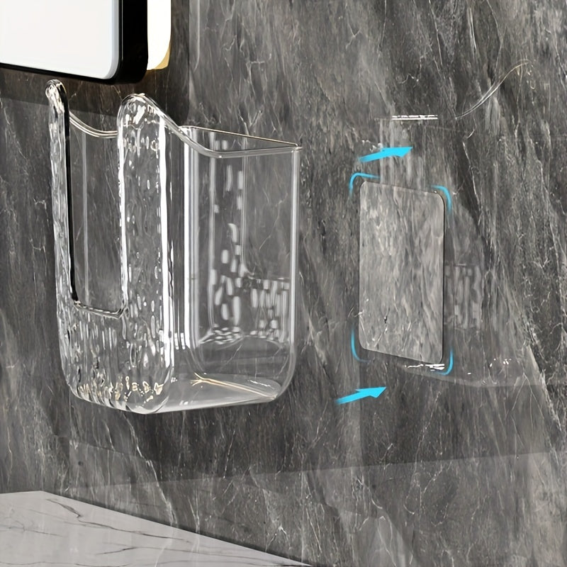 Wall-Mounted Tissue Holder Box for Wet Wipes No-Drill Bathroom Kitchen Organizer